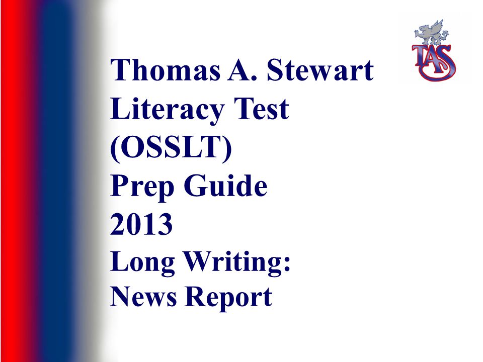 Writing a news report literacy test